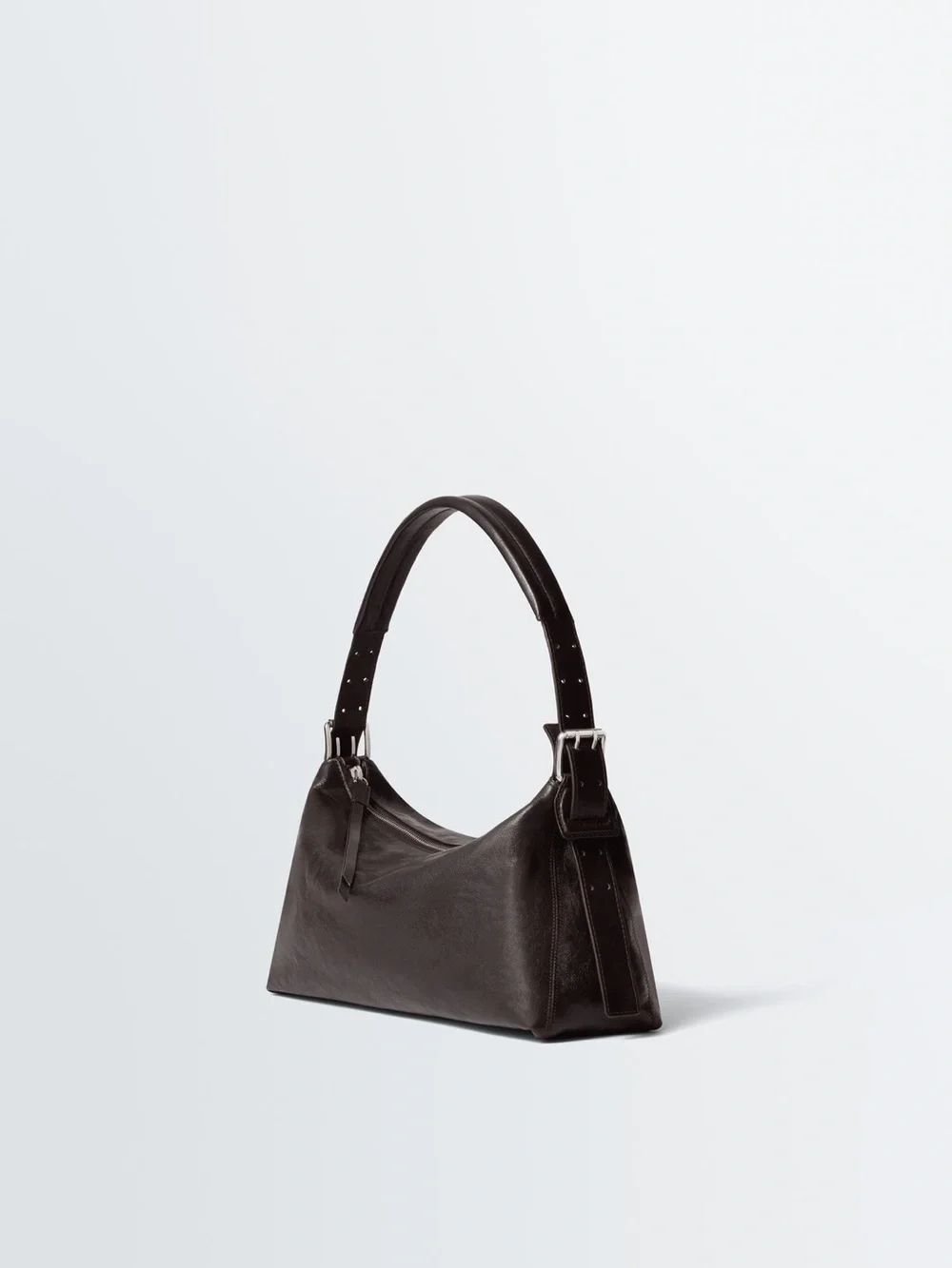 Belted Baguette Shoulder Bag